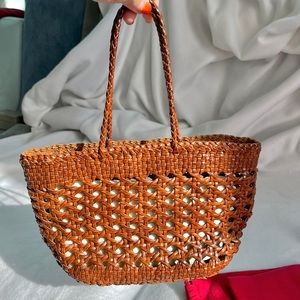 Dragon Diffusion Leather Hand Woven mini Tote Bag